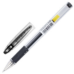 Ручка гелевая с грипом PILOT &laquo;G-3&raquo;, ЧЕРНАЯ, корпус прозрачный, узел 0,38 мм, линия письма 0,2 мм, BLN-G3-38