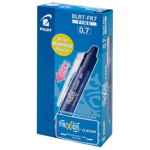 Ручка стираемая гелевая автоматическая PILOT "Frixion Clicker", СИНЯЯ, узел 0,7 мм, линия письма 0,3