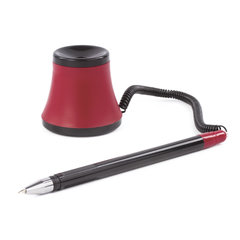 Ручка шариковая настольная масляная BRAUBERG &laquo;Стенд-Пен №1&raquo;, СИНЯЯ, корпус черный/<wbr/>красный, линия письма 0,35 мм, 141886