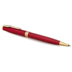 Ручка шариковая PARKER &laquo;Sonnet Core Intense Red Lacquer GT&raquo;, корпус красный глянцевый лак, позолоченные детали, черная, 1931476