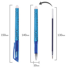 Ручка стираемая гелевая STAFF &laquo;College GP-199&raquo;, СИНЯЯ, хромированные детали, узел 0,5 мм, линия письма 0,35 мм, 142494