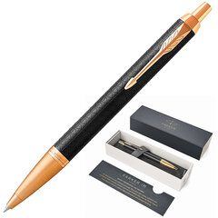 Ручка шариковая PARKER &laquo;IM Premium Black GT&raquo;, корпус черный матовый с гравировкой, позолоченные детали, синяя, 1931667