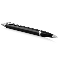 Ручка шариковая PARKER &laquo;IM Core Black Lacquer CT&raquo;, черный глянцевый лак, детали хром, синяя, 1931665