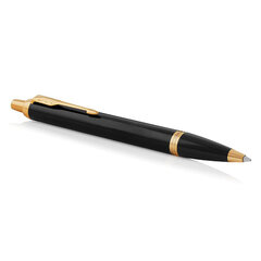 Ручка шариковая PARKER &laquo;IM Core Black Lacquer GT&raquo;, черный глянцевый лак, позолота, синяя, 1931666