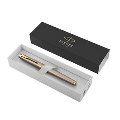 Ручка перьевая PARKER &laquo;IM Core Brushed Metal GT&raquo;, серебристый матовый лак, позолота, синяя, 1931649