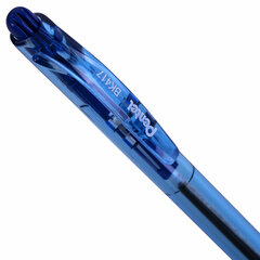Ручка шариковая масляная автоматическая с грипом PENTEL (Япония) "Fine Line", СИНЯЯ, линия письма 0,27 мм