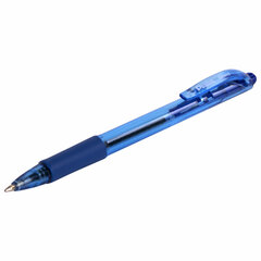 Ручка шариковая масляная автоматическая с грипом PENTEL (Япония) "Fine Line", СИНЯЯ, линия письма 0,27 мм