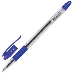 Ручка шариковая масляная с грипом BRAUBERG &laquo;Glassy&raquo;, СИНЯЯ, корпус прозрачный, узел 0,7 мм, линия письма 0,35 мм, 142698