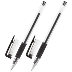 Ручки гелевые &laquo;ДЛЯ ЕГЭ&raquo; с грипом, ЧЕРНЫЕ, НАБОР 2 штуки, BRAUBERG, узел 0,7 мм, линия письма 0,4 мм, блистер, 142708