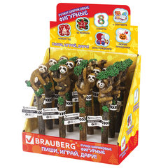 Ручка фигурная &laquo;ЛЕНИВЦЫ&raquo;, СИНЯЯ, 4 дизайна ассорти, 0,5 мм, дисплей, BRAUBERG, 142762