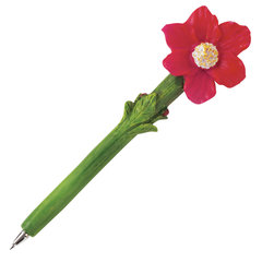 Ручка фигурная &laquo;ЦВЕТОЧКИ&raquo;, СИНЯЯ, 4 дизайна ассорти, линия письма 0,5 мм, дисплей, BRAUBERG, 142775