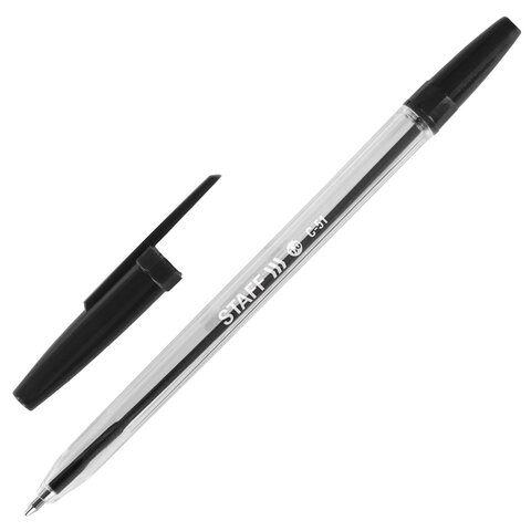 Ручки шариковые STAFF "C-51", НАБОР 4 шт., АССОРТИ, узел 1 мм, линия письма 0,5 мм, 142816