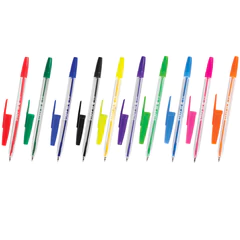 Ручки шариковые STAFF &laquo;C-51&raquo;, НАБОР 10 шт., АССОРТИ, узел 1 мм, линия письма 0,5 мм, 142818