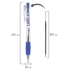 Ручка шариковая автоматическая с грипом STAFF &laquo;Basic&raquo; BPR-820, СИНЯЯ, узел 0,7 мм, линия письма 0,35 мм, 142820