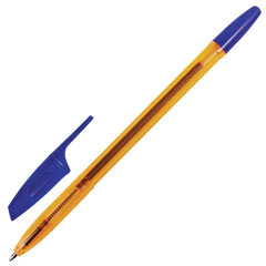 Ручка шариковая BRAUBERG &laquo;X-333&raquo; AMBER, СИНЯЯ, корпус тонированный оранжевый, узел 0,7 мм, линия письма 0,35 мм, 142832