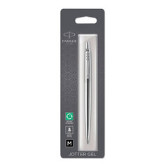 Ручка гелевая PARKER "Jotter Stainless Steel CT", корпус серебристый, детали из нержавеющей стали, черная, 2020671