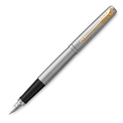 Ручка перьевая PARKER &laquo;Jotter Stainless Steel GT&raquo;, корпус серебристый, позолота, синяя, 2030948