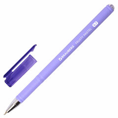 Ручка шариковая масляная BRAUBERG &laquo;FRUITY Pastel&raquo;, СИНЯЯ, soft-touch, узел 0,7 мм, линия письма 0,35 мм, 142958