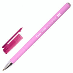 Ручка шариковая масляная BRAUBERG &laquo;FRUITY Pastel&raquo;, СИНЯЯ, soft-touch, узел 0,7 мм, линия письма 0,35 мм, 142958