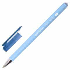 Ручка шариковая масляная BRAUBERG &laquo;FRUITY Pastel&raquo;, СИНЯЯ, soft-touch, узел 0,7 мм, линия письма 0,35 мм, 142958
