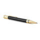 Ручка шариковая PARKER "Duofold Classic Black GT", корпус черный, позолоченные детали, черная, 1931386