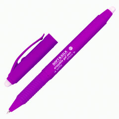 Ручка стираемая гелевая с грипом BRAUBERG &laquo;SOFT&SILK FRUITY&raquo;, СИНЯЯ, корпус ассорти, узел 0,7 мм, 143254