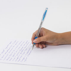 Ручка шариковая масляная с грипом BRAUBERG &laquo;i-Rite GT SKY&raquo;, СИНЯЯ, голубые детали, узел 0,4 мм, 143299