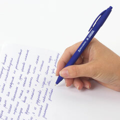 Ручка шариковая масляная автоматическая BRAUBERG &laquo;Delta&raquo;, СИНЯЯ, soft-touch, узел 0,7 мм, линия письма 0,35 мм, 143339