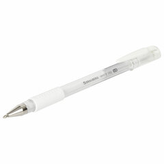 Ручка гелевая с грипом BRAUBERG &laquo;White&raquo;, БЕЛАЯ, пишущий узел 1 мм, линия письма 0,5 мм, 143416