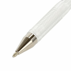 Ручка гелевая BRAUBERG &laquo;White Pastel&raquo;, БЕЛАЯ, корпус прозрачный, узел 1 мм, линия письма 0,5 мм, 143417