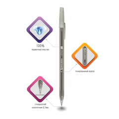 Ручка шариковая BRAUBERG &laquo;i-STICK&raquo;, ЧЕРНАЯ, пишущий узел 0,7 мм, линия письма 0,35 мм, 143443