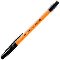 Ручка шариковая BRAUBERG &laquo;M-500 ORANGE&raquo;, ЧЕРНАЯ, корпус оранжевый, узел 0,7 мм, линия письма 0,35 мм, 143449
