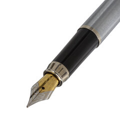 Ручка подарочная перьевая BRAUBERG &laquo;Ballet&raquo;, СИНЯЯ, корпус серебистый с хромированными деталями, 143481