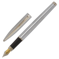 Ручка подарочная перьевая BRAUBERG &laquo;Ballet&raquo;, СИНЯЯ, корпус серебистый с хромированными деталями, 143481