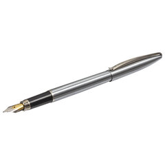 Ручка подарочная перьевая BRAUBERG &laquo;Ballet&raquo;, СИНЯЯ, корпус серебистый с хромированными деталями, 143481