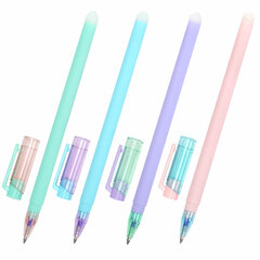 Ручки стираемые гелевые ЮНЛАНДИЯ &laquo;Лимонад&raquo;, НАБОР 4 штуки, СИНИЕ, узел 0,5 мм, линия письма 0,35 мм, 143655