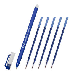 Ручка стираемая гелевая STAFF &laquo;Manager&raquo; EGP-656, СИНЯЯ, + 5 сменных стержней, линия письма 0,35 мм, 143657