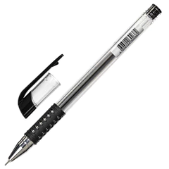 Ручка гелевая с грипом STAFF &laquo;Basic Needle&raquo; GP-679, ЧЕРНАЯ, игольчатый узел 0,5 мм, линия письма 0,35 мм, 143679