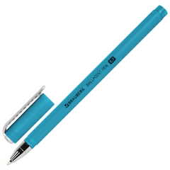 Ручка шариковая BRAUBERG SOFT TOUCH STICK &laquo;METALLIC&raquo;, СИНЯЯ, мягкое покрытие, корпус ассорти, узел 0,7 мм, 143699