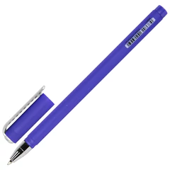 Ручка шариковая BRAUBERG SOFT TOUCH STICK &laquo;METALLIC&raquo;, СИНЯЯ, мягкое покрытие, корпус ассорти, узел 0,7 мм, 143699
