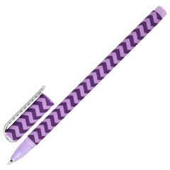 Ручка шариковая BRAUBERG SOFT TOUCH STICK &laquo;GEOMETRIC&raquo;, СИНЯЯ, мягкое покрытие, корпус ассорти, узел 0,7 мм, 143701