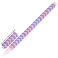Ручка шариковая BRAUBERG SOFT TOUCH STICK &laquo;GEOMETRIC&raquo;, СИНЯЯ, мягкое покрытие, корпус ассорти, узел 0,7 мм, 143701