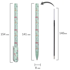 Ручка шариковая BRAUBERG SOFT TOUCH STICK &laquo;FLAMINGO&raquo;, СИНЯЯ, мягкое покрытие, узел 0,7 мм, 143705