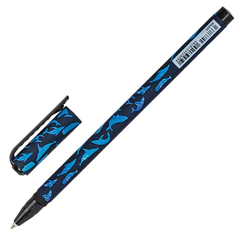 Ручка шариковая BRAUBERG SOFT TOUCH STICK &laquo;WHALE&raquo;, СИНЯЯ, мягкое покрытие, узел 0,7 мм, 143709