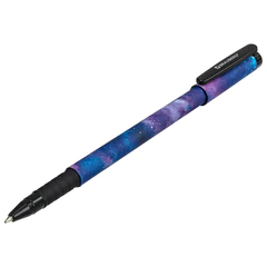 Ручка шариковая BRAUBERG SOFT TOUCH GRIP &laquo;SPACE&raquo;, СИНЯЯ, мягкое покрытие, узел 0,7 мм, 143714