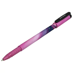 Ручка шариковая BRAUBERG SOFT TOUCH GRIP &laquo;STARS&raquo;, СИНЯЯ, мягкое покрытие, узел 0,7 мм, 143715