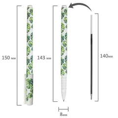Ручка шариковая BRAUBERG SOFT TOUCH GRIP &laquo;TROPIC&raquo;, СИНЯЯ, мягкое покрытие, узел 0,7 мм, 143719