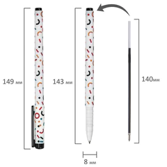 Ручка шариковая BRAUBERG SOFT TOUCH GRIP &laquo;CONFETTI&raquo;, СИНЯЯ, мягкое покрытие, узел 0,7 мм, 143723
