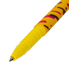 Ручка шариковая BRAUBERG SOFT TOUCH GRIP &laquo;LINES&raquo;, СИНЯЯ, мягкое покрытие, узел 0,7 мм, 143724