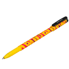 Ручка шариковая BRAUBERG SOFT TOUCH GRIP &laquo;LINES&raquo;, СИНЯЯ, мягкое покрытие, узел 0,7 мм, 143724